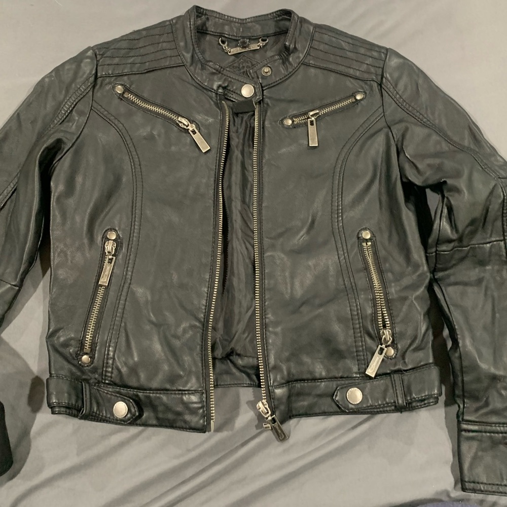 Black Leather Jacket Kids Medium